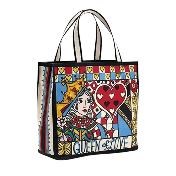 NWOT! Brighton Queen of Love Large Canvas Shopper Tote - Picture 8 of 11